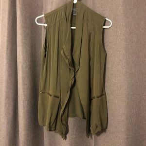Olive Green zip down vest